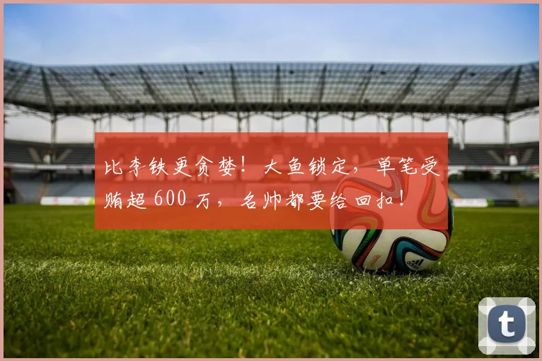 比李铁更贪婪！大鱼锁定，单笔受贿超 600 万，名帅都要给回扣！